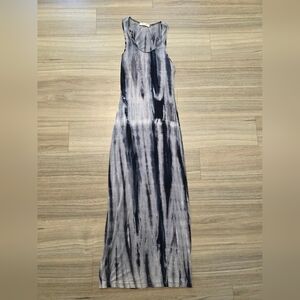 5/25$Chic Tie-Dye Maxi Dress in Black and Gray